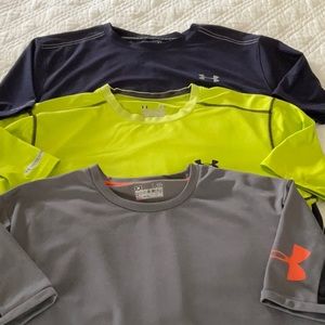 3 UA Short Sleeve Athletic Shirts